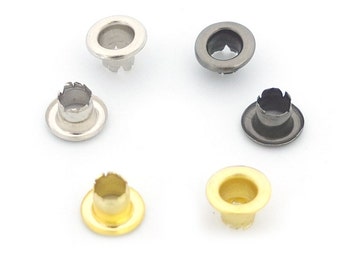 100 300 500 1000 Pcs 3/16" 4mm Grommet Eyelets Canvas Clothes Leather Self Backing C64