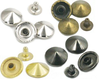10 20 50 100 Sets Tip Head Rivet Button Cap Stud Rapid Leather craft Metal Leathercraft Punk Spike 6mm 8mm 10 mm 12mm 1/4" 3/8" 1/2"