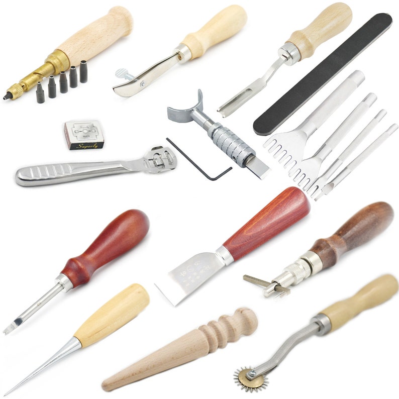 Leather Craft Tools Kit Awl Edge Beveler Creaser Wheel Hand Etsy Canada