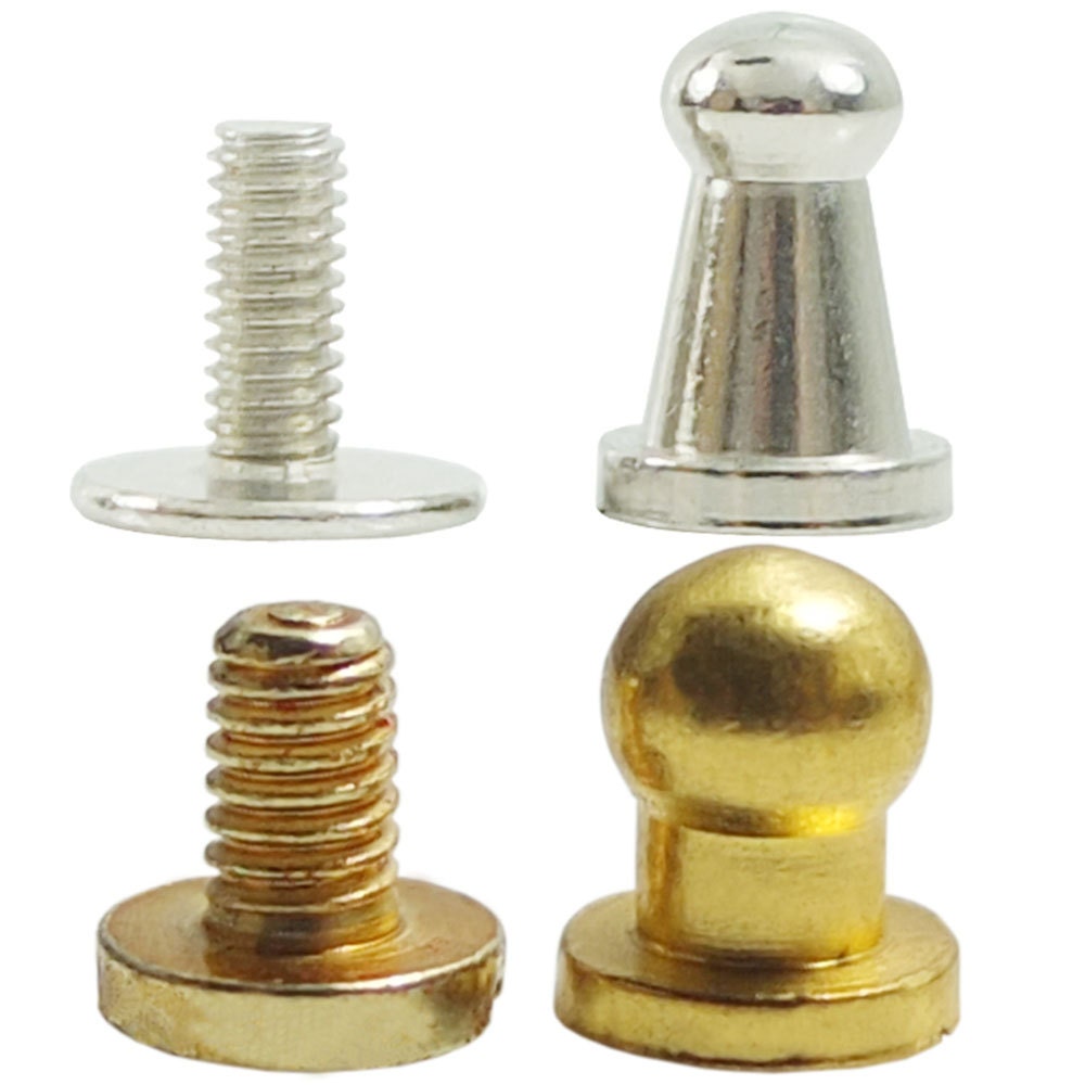 20 Sets Head Button 4mm 3/16 Brass Stud Screwback Screw Etsy