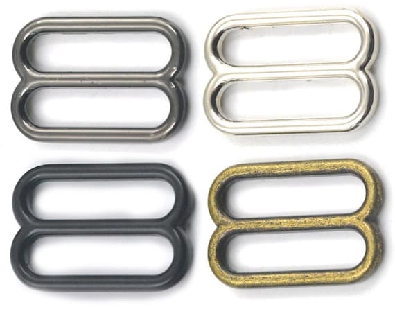10 Pcs 1" 25mm 1.5" 38mm Widemouth Triglides Webbing Slides Metal Round 4 Leather Strap Buckles