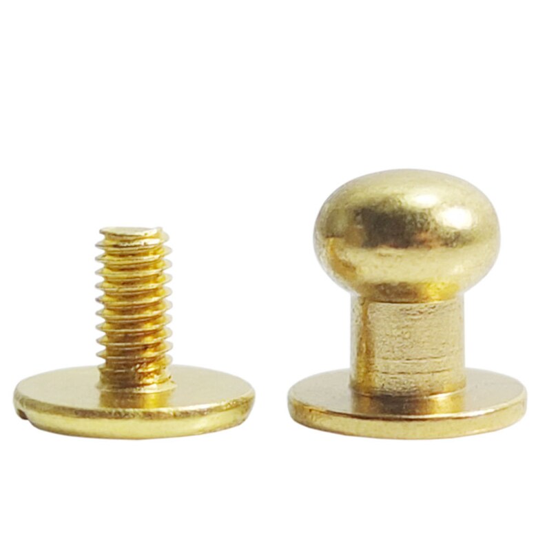 50 Sets Head Button 8mm 5/16 Brass Stud Screwback Screw Etsy
