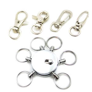 1 set haak Swivel Multi uitneembaar Detatchable Key Ring 5 sleutelhanger Clip OS009