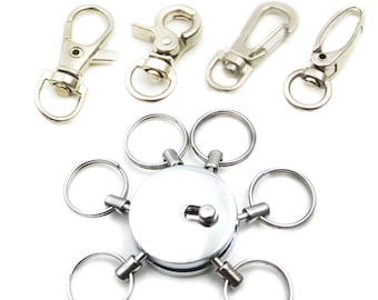1 set Hook Swivel Multi Removeable Detatchable Key Ring 5 Keychain Clip OS009