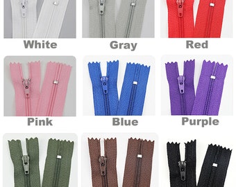 SHUNLI 20 Stück Nylon-Reißverschlüsse Nr. 3 - Weiß, 50,8 Cm, Mit Metallschieber