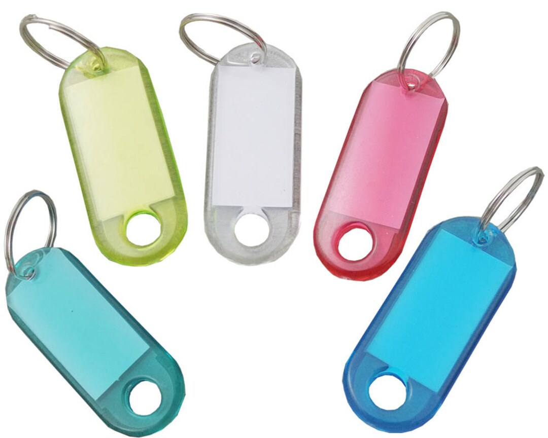L4 Large Blank Plastic Keyrings | Insert-Your-Own Print | Speedy Delivery