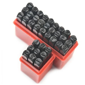 2mm 3mm 4mm 5mm 6mm acero sello número carta Die Punch joyeros Set Metal en caso