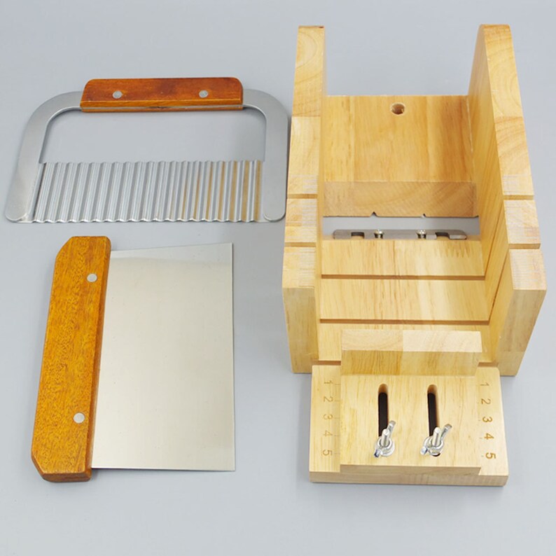 1 Set Adjustable Wood Soap Mold Loaf Cutter and Wavy Straight Etsy