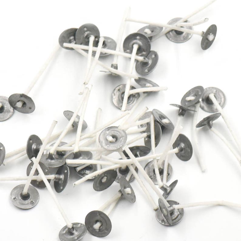100 Pcs Candle Wicks Pretabbed Zinc Core Candle Making 25mm Etsy