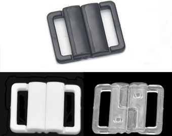 10/20/50/100 pairs Plastic 14 20 25mm Bikini Clip Snap Hook Bra Strap Swimwear Clasp Fastener Buckle