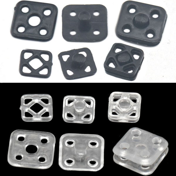 25 60 100 200 sets 7 10mm Plastic Poppers Press Studs Sew On Fastener Button Snaps Sewing Fitting