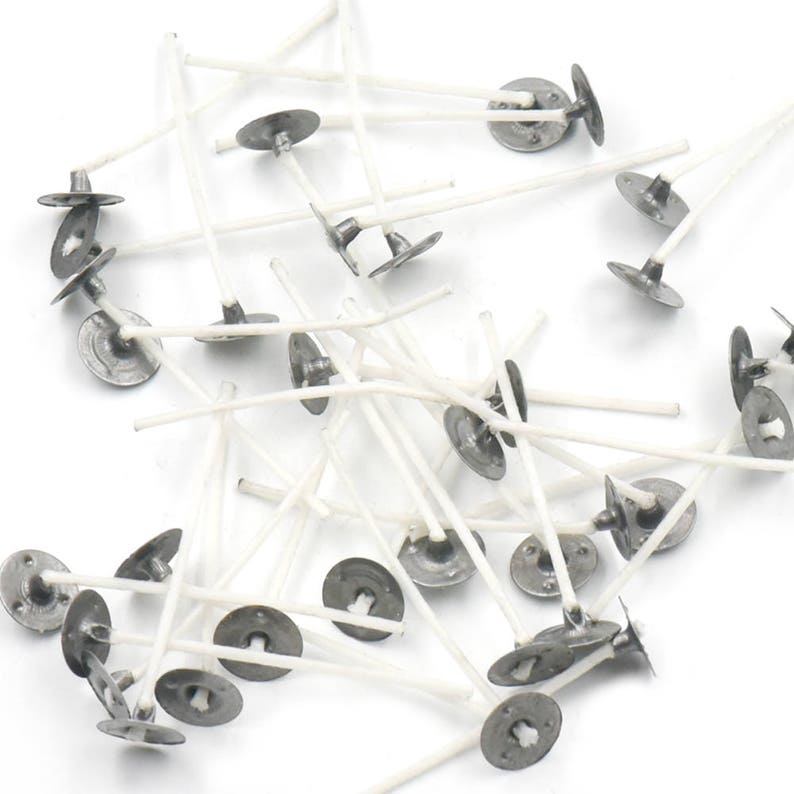 100 Pcs Candle Wicks Pretabbed Zinc Core Candle Making 25mm Etsy