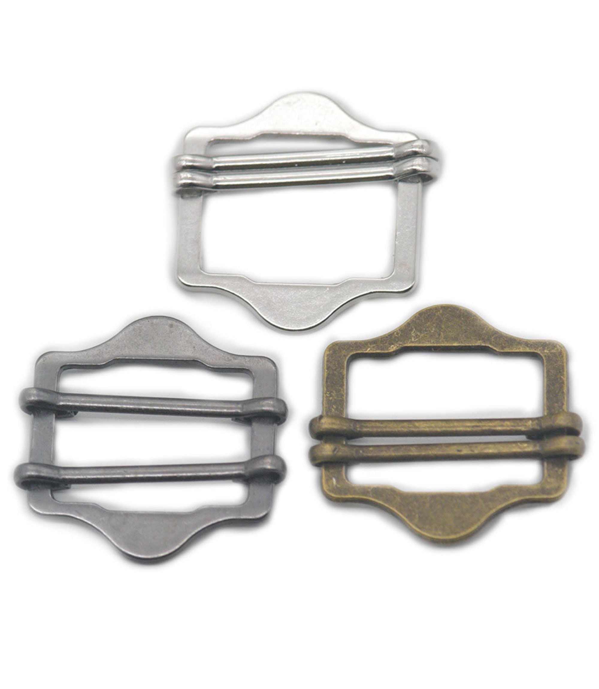 Silver Metal Belt Buckle Double Bar Buckle 35mm Adjuster Buckle