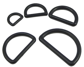 20 50 100 Pcs Plastic D Dee Rings Webbing Belt Buckles Bag 10mm 3/8" 12mm 1/2" 16mm 5/8" 19mm 3/4" 25mm 1" 32mm 1.25" 38mm 1.5"