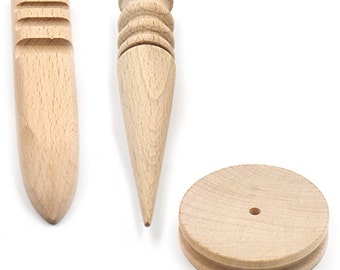Leather craft Round Flat Wood Edge Slicker Multi-Size Burnisher Trimming Veg Tan tools