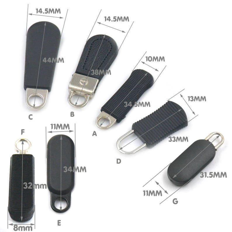 12 Pcs 5 Zipper Slider Pull Tab Instant Set Replacement Etsy