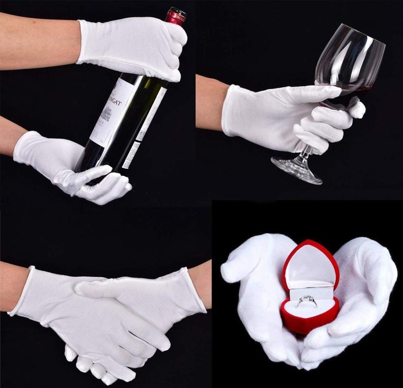 2/5/10/20 Pairs Cotton Gloves Coin Jewelry Silver Inspection Etsy