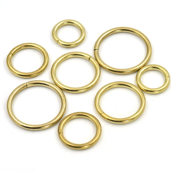 Solid Brass O-Rings non welded ring hardware bag connector CLOSED