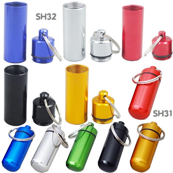 3pcs Waterproof Aluminum Capsule Box Emergency Pill Money Container Holder