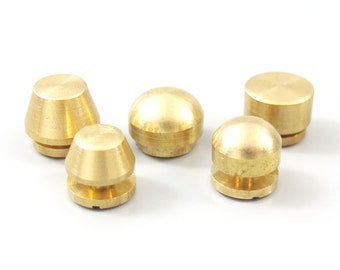 10 20 50 100 Pcs Solid Brass Screw Head Screw back Feet Purse Handbag Nailheads Spike Spot Stud