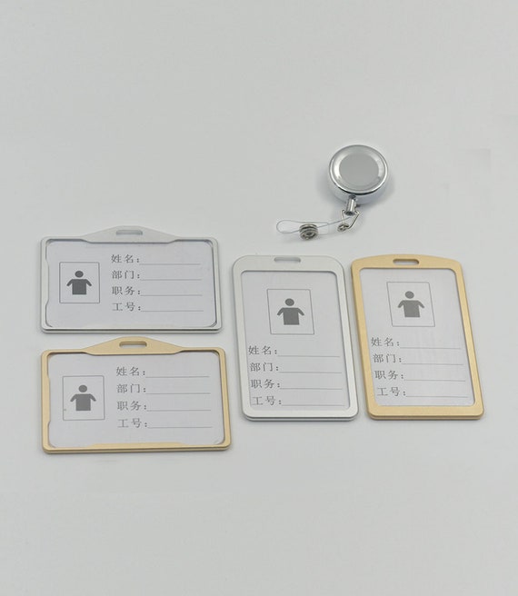2/5/10 Pcs Alloy Aluminium ID Card Badge Holder With Badge Reel 4