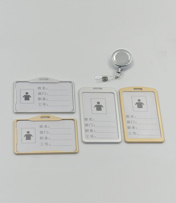 Strap lanyard Snap hook Exhibition Genuine leather ID Card Badge Holder office B