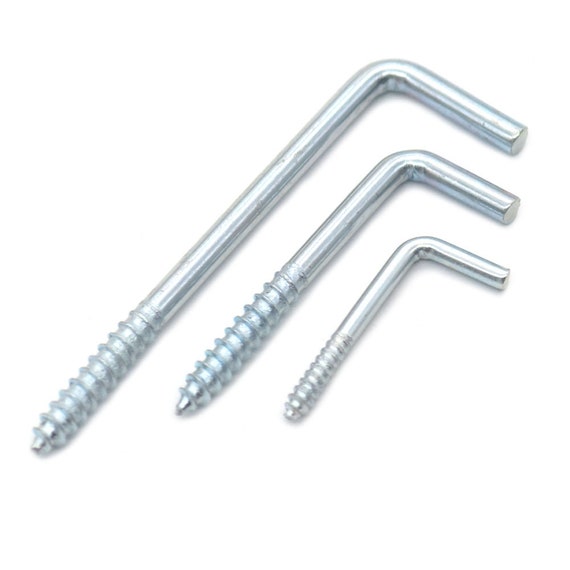 10/20/50/100/200 Pcs Screw-in Hooks Eye Bolts Eyes L Shape Screw