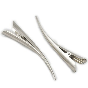 20個 60 mm 2 3/8" 110 mm 4 1/4" 130 mm 5 1/5" ワニ口ばしヘアクランプクリップリボンプロングバレッタアクセサリー