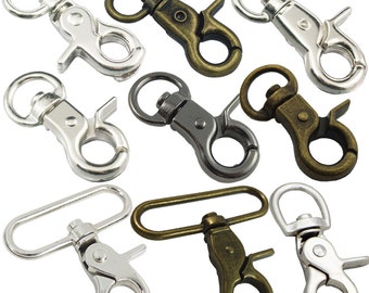 10 Pcs Metal Trigger Swivel Lobster Clasps Clips Snap Hooks Findings Hardware Auto Close 1/4" 6mm 3/8" 10mm 5/8" 15mm 3/4" 19mm 2" 50mm