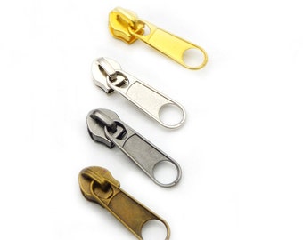 2 5 10 25 50 Pcs Slider Pull #5 Molded Zipper Puller Metal Repair Replace Kit Stop 4 Purse Handbag Bag Wallet C195