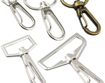 20 Pcs Metal Swivel Lobster Clasps Clips Snap Hooks Findings Hardware Auto Close 5/16" 7mm 3/8" 10mm 5/8” 16mm 1" 25mm 1.5" 38mm