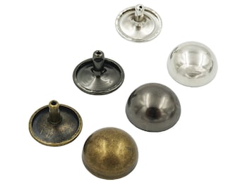 50/120/200 Sets Double Mushroom Domed Rivet Cap Stud Rapid Leather craft Metal Leathercraft Punk Spike 6 8 10 12 15mm 1/4&quot; 3/8&quot; 1/2&quot; 5/8&quot;