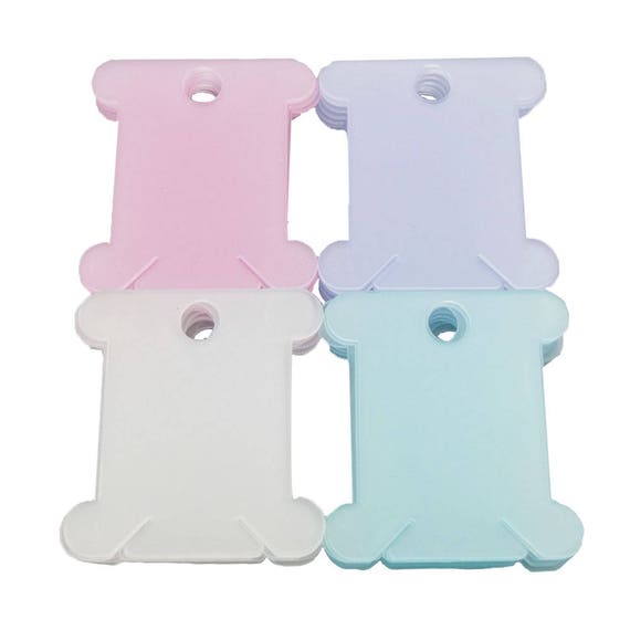 200 Pcs Plastic Floss Bobbin Self-Stick Floss Num Labels 40mmx37mm Mixed P120