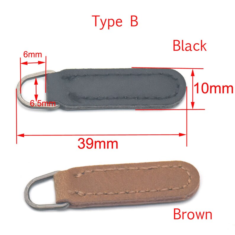 5/10/20/50/100/200 Pcs PU Faux Lmitation Leather Zip Tags Pull for Boot ...