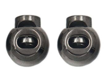 5 10 25 50 Pcs Cordlock Black Ball Metal Single Holes Spring toggle cord lock Stopper Adjuster Fastener 15mm C964