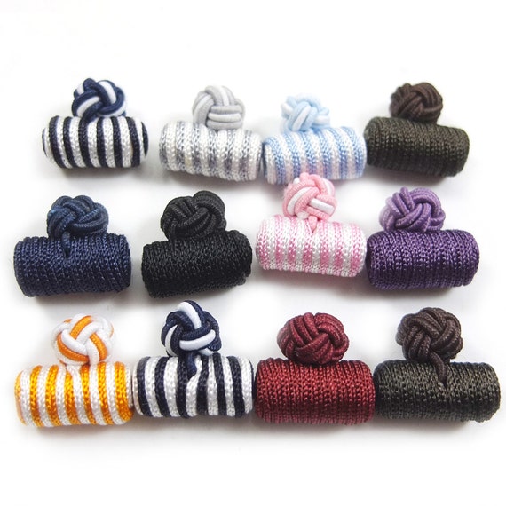 6 Pairs T Type Silk Knot Cufflinks Cuff Links Findings Mens Etsy