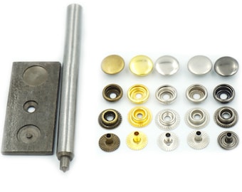 Bouton de réglage outil 50 ensembles 12mm 1/2 po métal fermeture bouton pression en cuir Rivet rapide couture C16