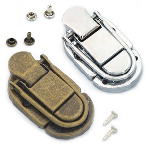 2 5 10 20 Ensembles Bascule Case Catch Ltch Trunk Drawbolt Fermeture coffre Coffre Valise Boîte Porte-documents Avec Double Round Cap Rivet Stud ou Vis