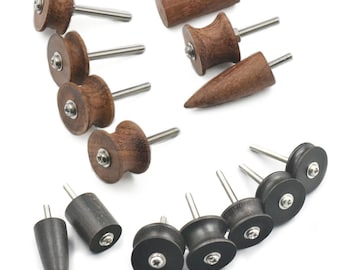 7 PCS - Chaser Leather Craft Burnisher Kits Cocobolo Leather Tool Slicker Skirt