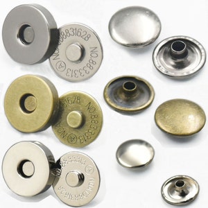 5 10 20 100 セット 14 mm 9/16" マグネットスナップ 財布 ダブルリベット留め ラウンドクラスプ スタッドボタン バッグ レザー C272