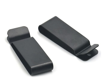 Clip de cinturón de metal negro con hebilla de resorte (62 x 22 mm) - 5/10/25/50 unidades