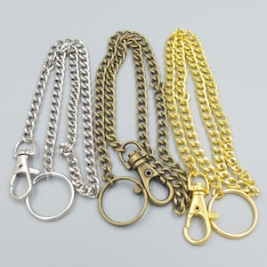 2 PCS 18&quot; Pocket Chain Keyring Snap Swivel Clasps Clips Chain for money clip cash Wallet Pocket SA092