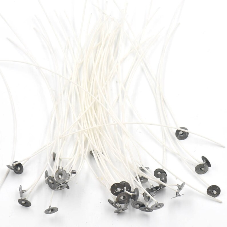 100 Pcs Candle Wicks Pretabbed Zinc Core Candle Making 25mm Etsy