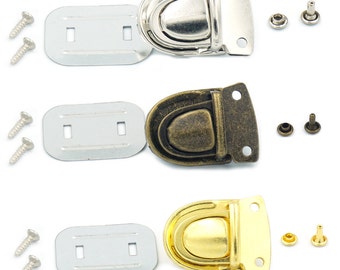 10 Set Metal Tuck Lock Clasp Closure with Screws, Purse/Bag Hardware