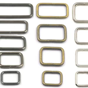 12/25Pcs Non Welded Rectangle Rings Buckles Webbing 12 16 19 25 32 38 50mm 1/2" 5/8" 3/4" 1" 2" for Straps, Bags, Purses