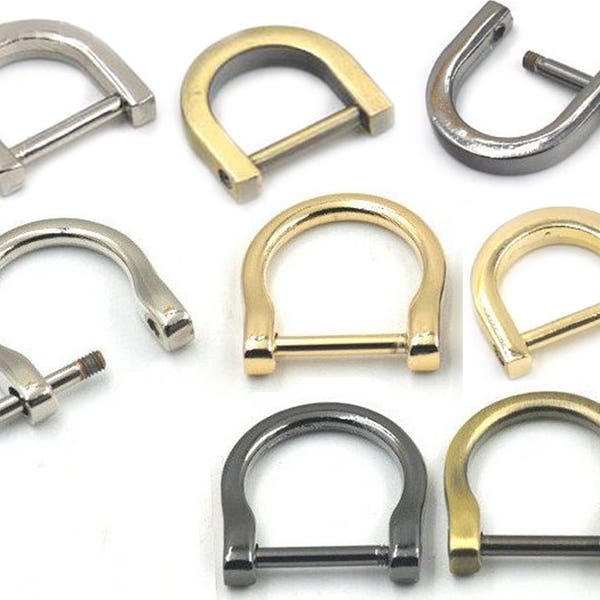 2 5 10 25 Pcs 10mm 15mm 18 mm 3/8" 5/8" 3/4" Metal Dee Ring Screw Detachable Belt Webbing Bag Buckle D Ring Welded Nylon Craft