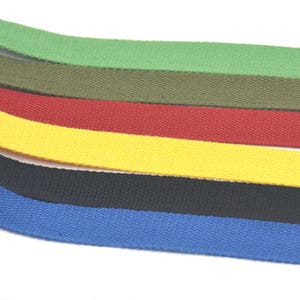 5 yards  25mm 1&quot; Cotton Webbing Ribbon Woven Roll Buckles Strap Hook Handbag Belt Crafts SA114
