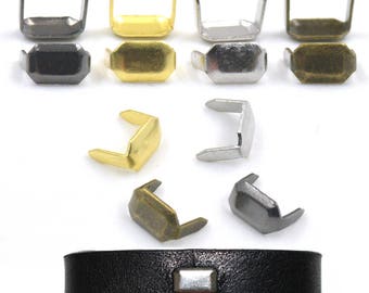20 50 100 200 500 Pcs Brass Staple 8mm Leather Belt Loops Fastener Holder DIY Leathercraft connector C978