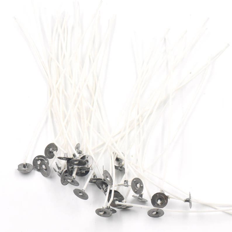100 Pcs Candle Wicks Pretabbed Zinc Core Candle Making 25mm Etsy
