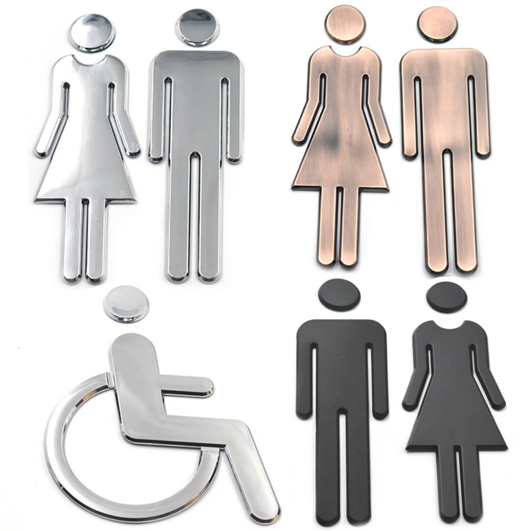 Restrooms Bathroom Adhesive Backed Men Women Handicap Office Public ...